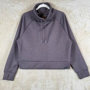 Juicy Couture Sport Quilted Pullover Top Sweatshirt Drawstring Funnel Neck‎ Med